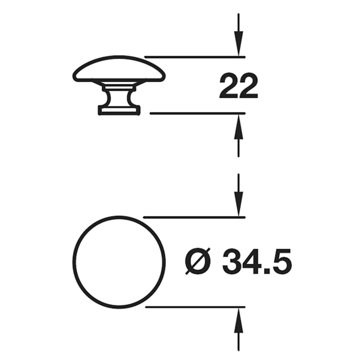 AMELIA KNOB D34.5x22xD15 ZA/SSE - Image 2