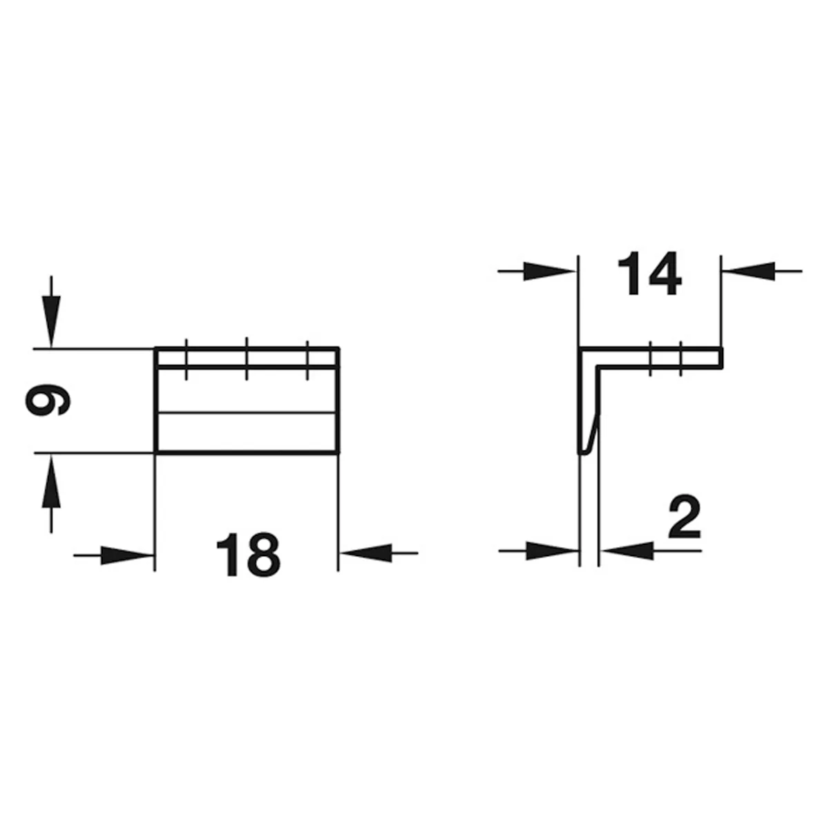 ANGLED STRIKING PLATE 18x9 ST/NP - Image 2
