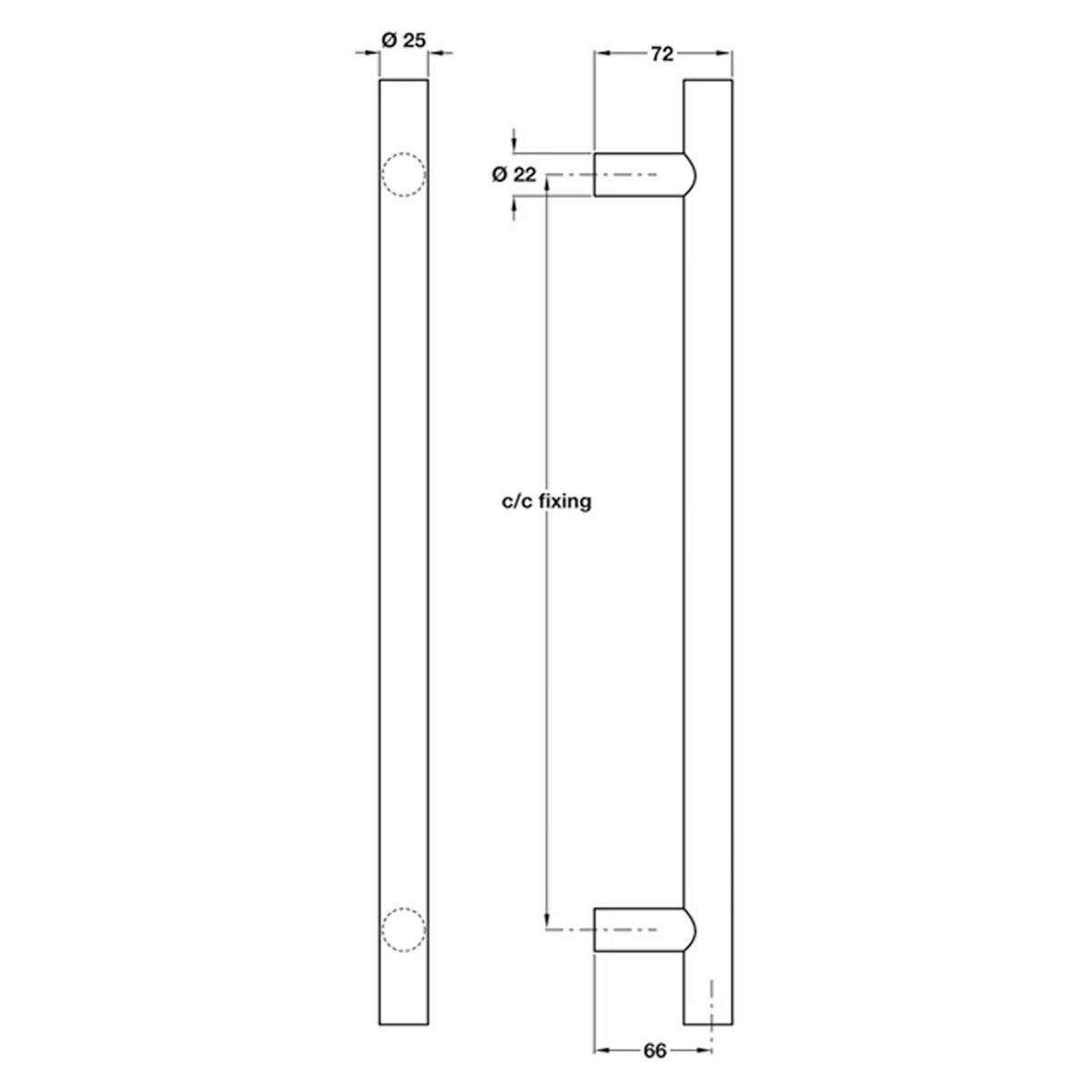 APPALACHIAN HANDLE D25x300 BOLT SAT - Image 2