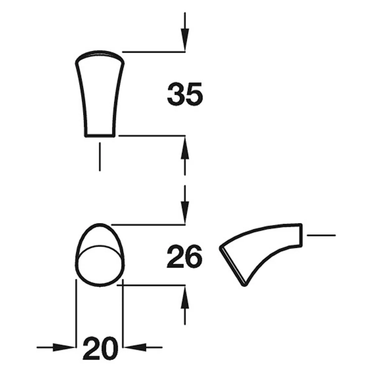 ARCO KNOB 20x26x35 ZA/SNI - Image 2