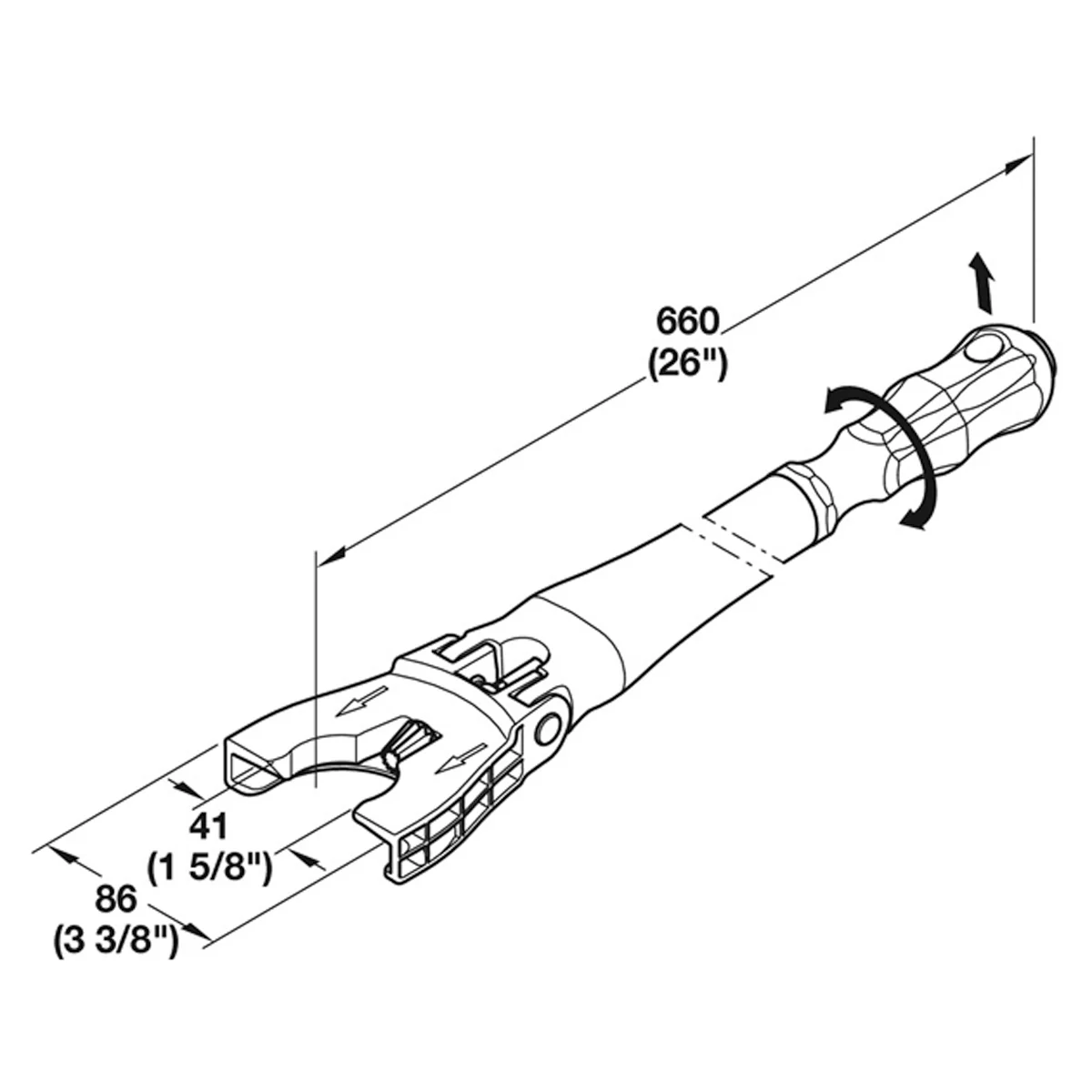 Axilo 78 Plinth Adjusting Tool — 0–10°, 660 x 86mm - Image 2