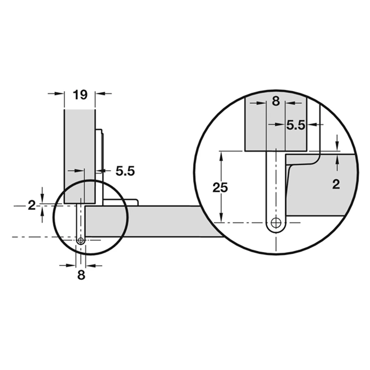 AXIMAT PIVOT HINGE 240deg ARM SCREW - Image 2
