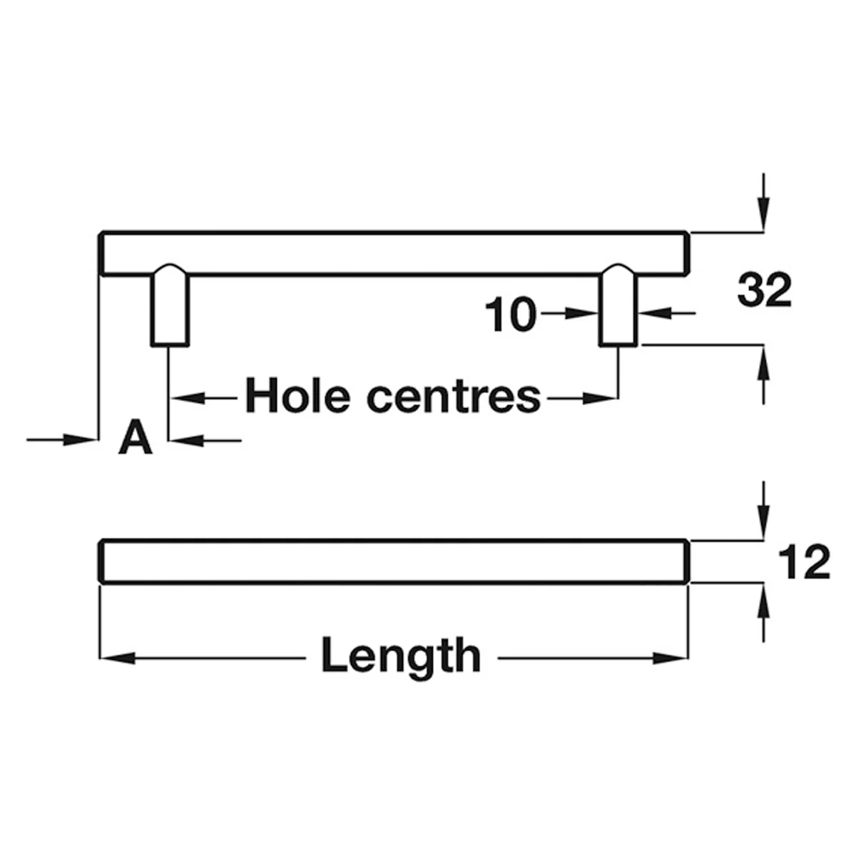 BARNABUS BAR HANDLE 128HC ST/BNI - Image 2