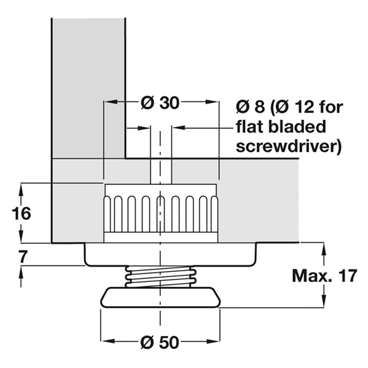 BASE LEVELLER ADJUSTER 175KG D30x23 - Image 2