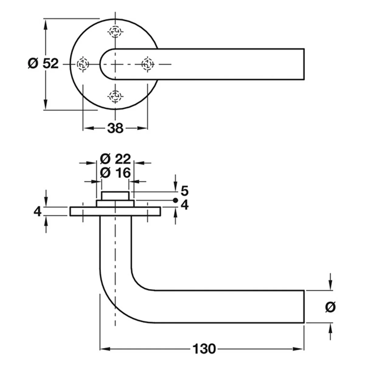 BENNEVIS LEVER HANDLE D19x135 SSS - Image 2
