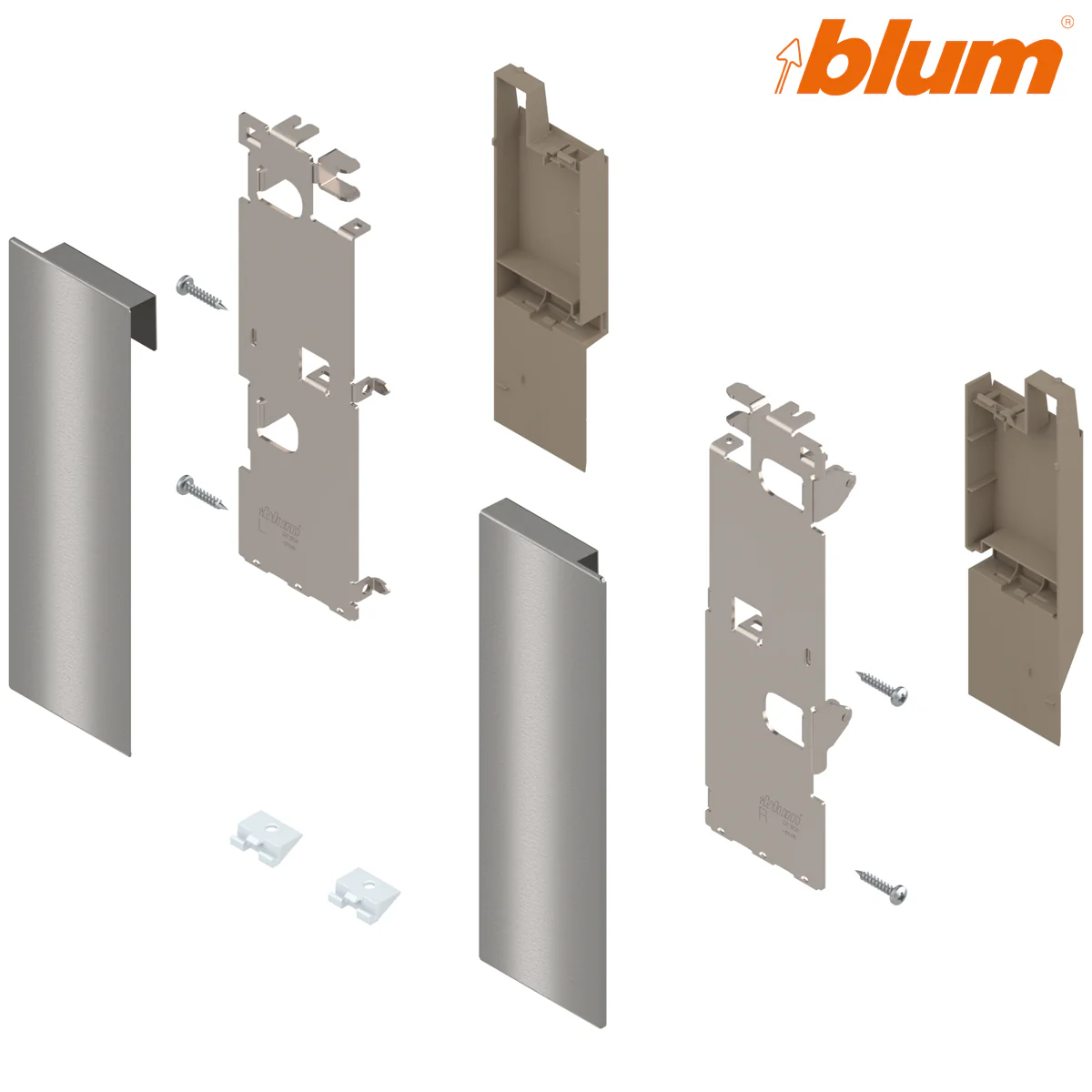 BLUM LEGRABOX FRONT PIECE GALLERY SET C HIGH/LOW STST