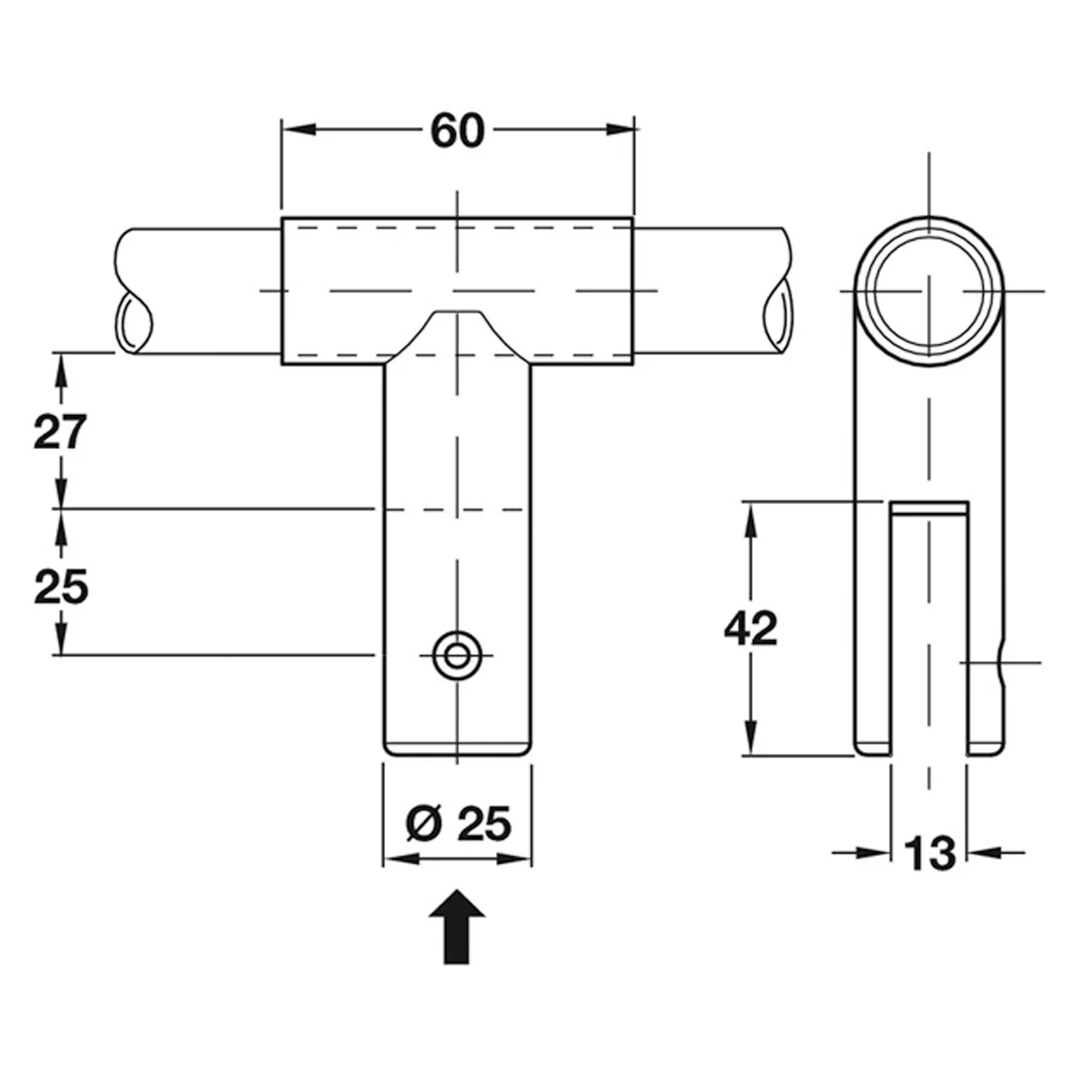 Board Partition Hanger Satin Stainless Steel 60x77x25mm - Image 2
