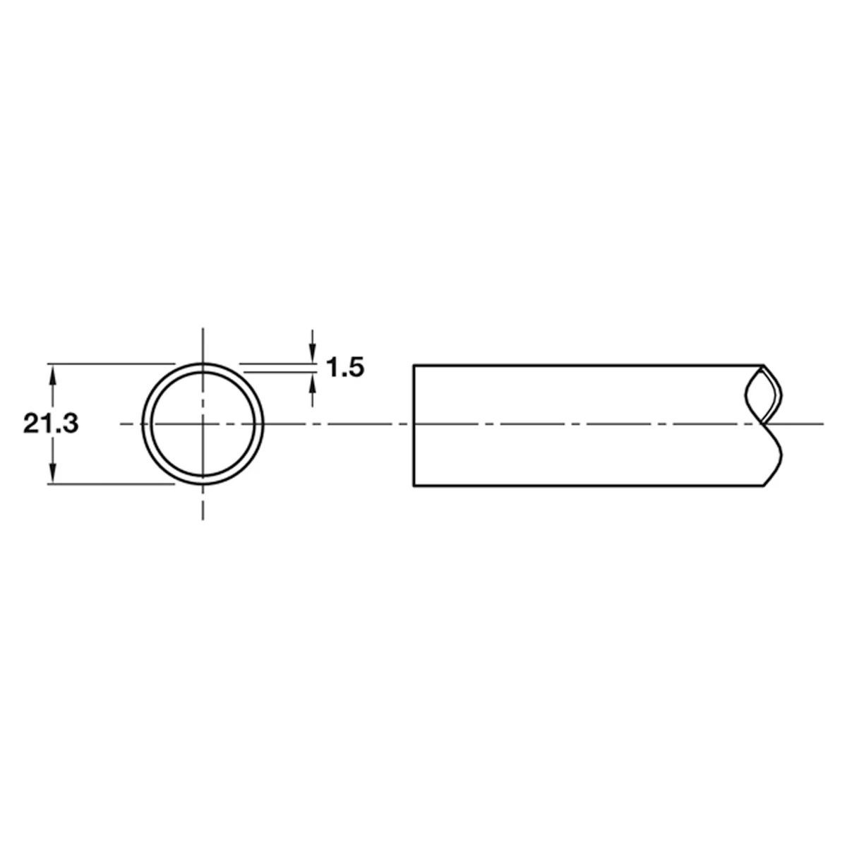 Board Partition Headrail Satin Stainless Steel Ø21.3x3000mm - Image 2