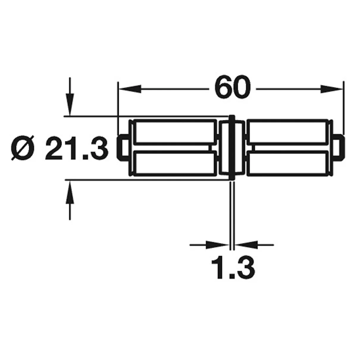 Board Partition Rail Connector Galvanised Steel Ø21.3x60mm - Image 2