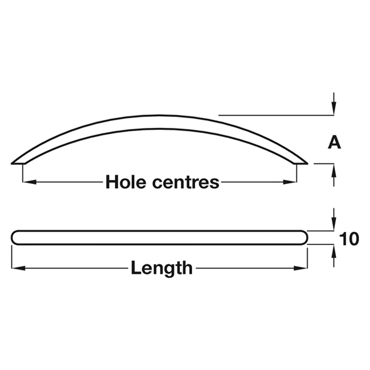 BOW HANDLE 96HC 118x10x24 ST/PBR - Image 2