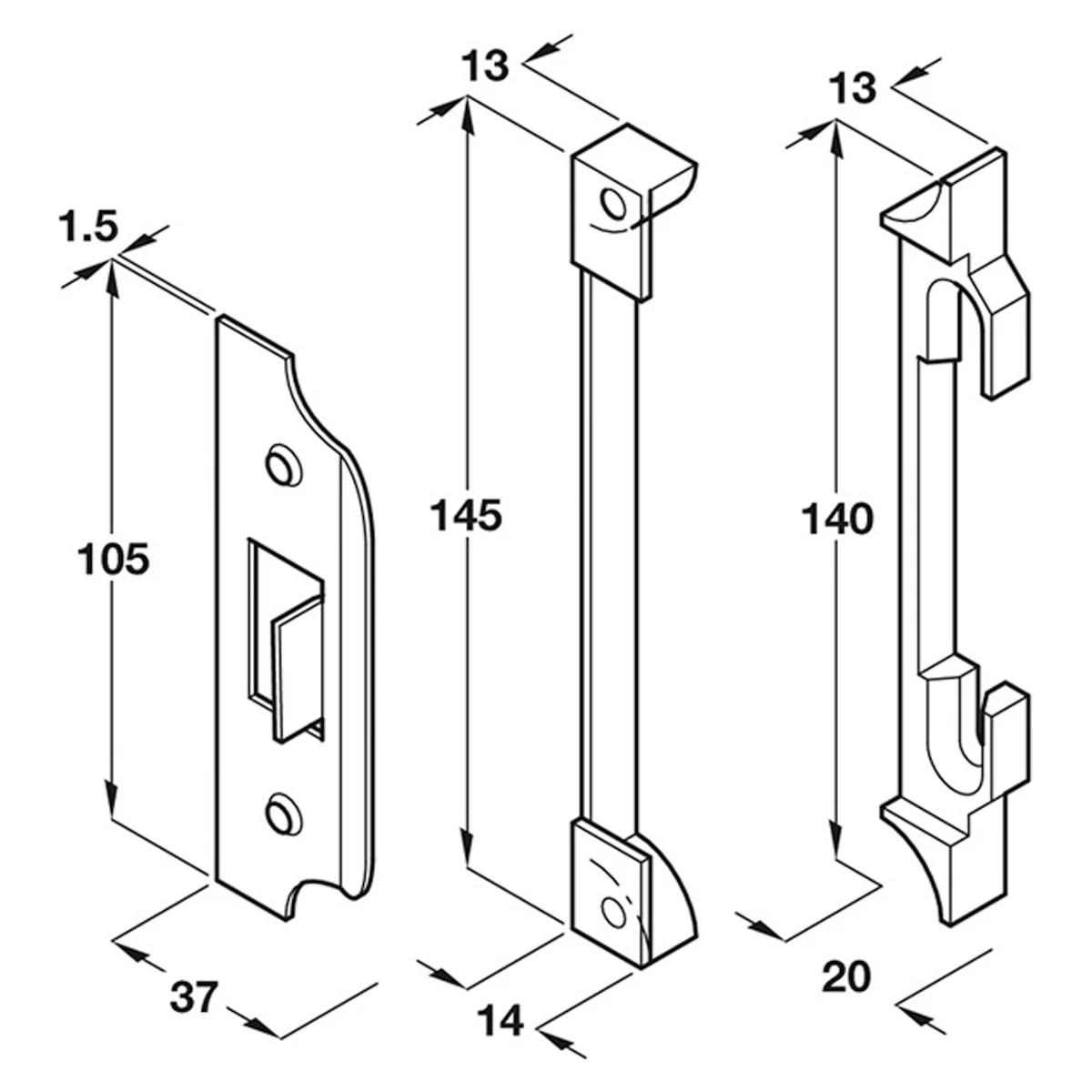 BOX LATCH REBATE SET 13 BRS/SCP - Image 2
