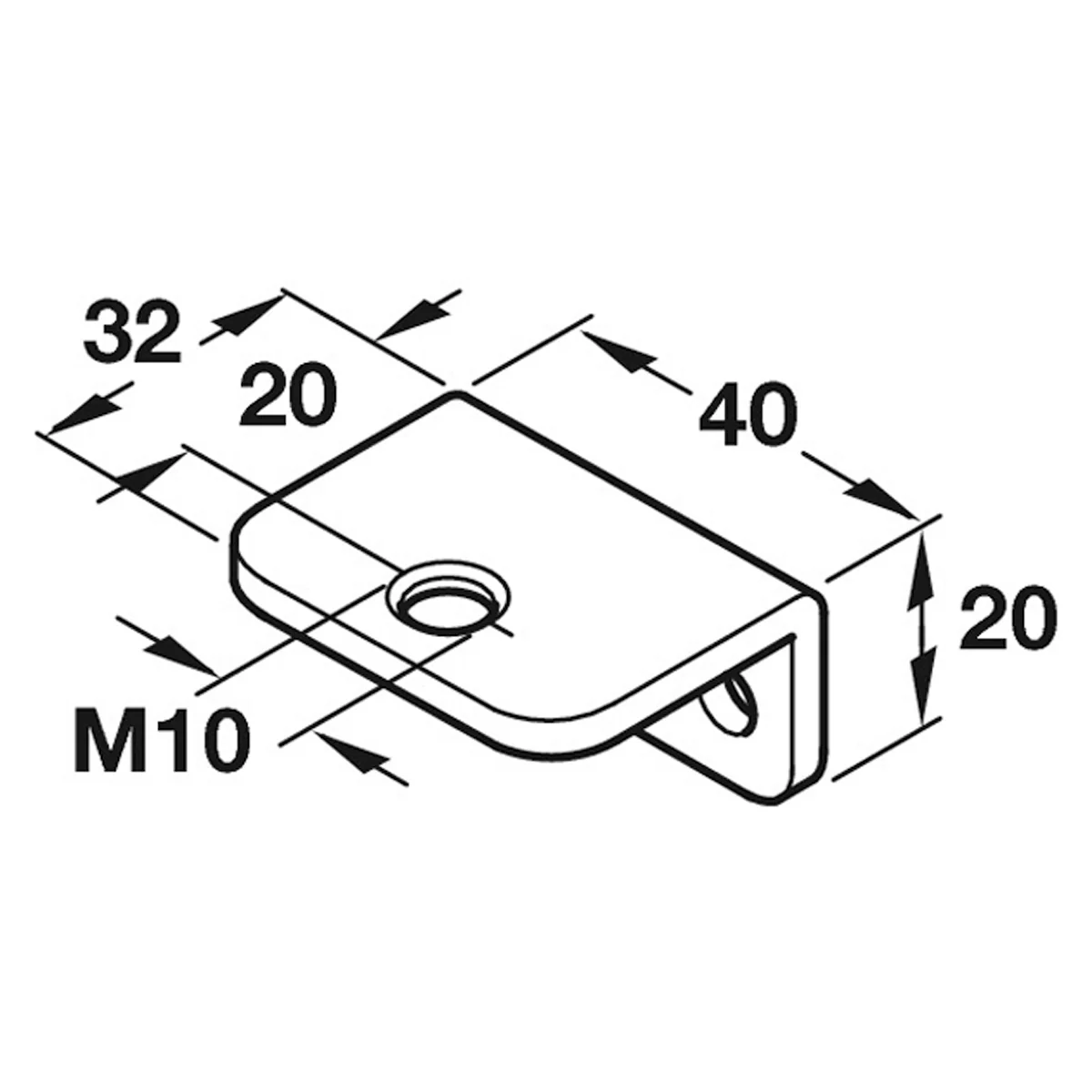 BRACKET SCREW ON 40x32x20 ST/GLV - Image 2