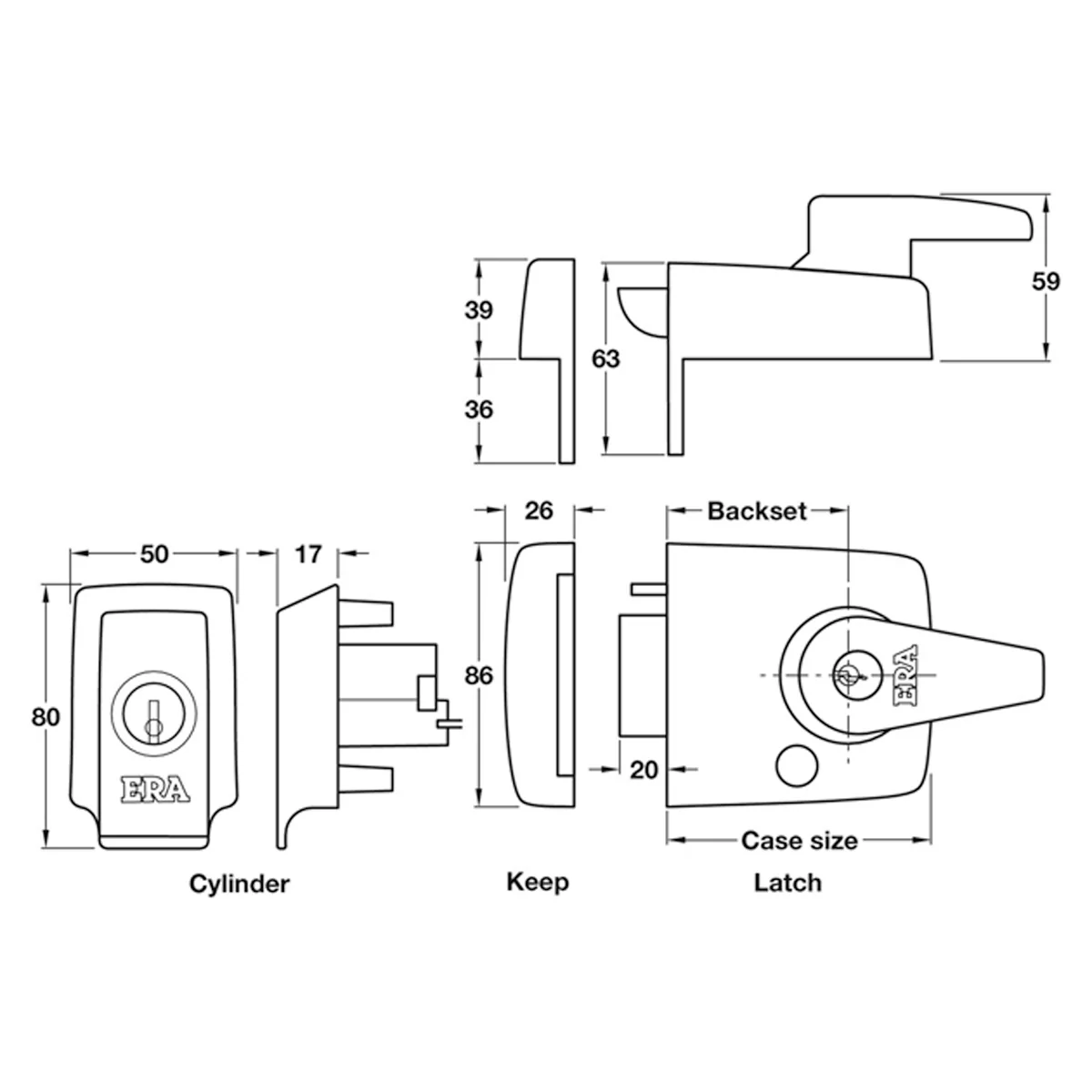 BS8621 HS NIGHTLATCH BS60 90 PBR - Image 2