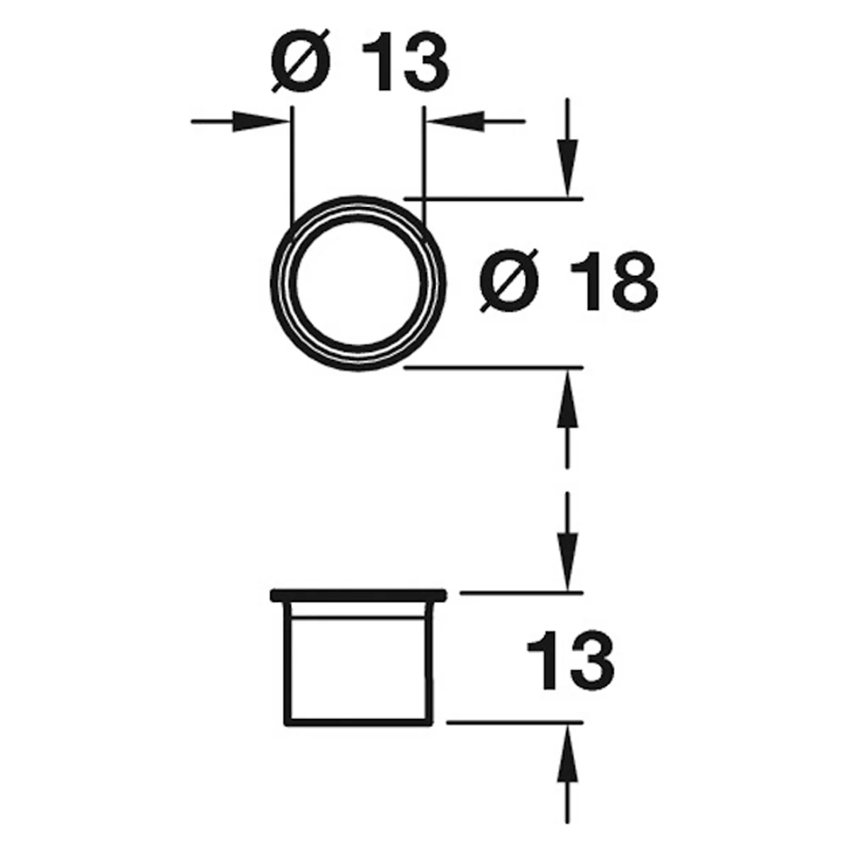 BUDGET LOCK FERRULE ESC D18x13 BZP - Image 2