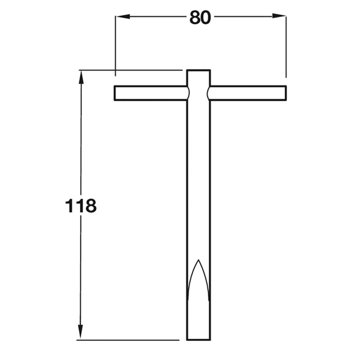 BUDGET LOCK TEE KEY 80x118 ST/BZP - Image 2