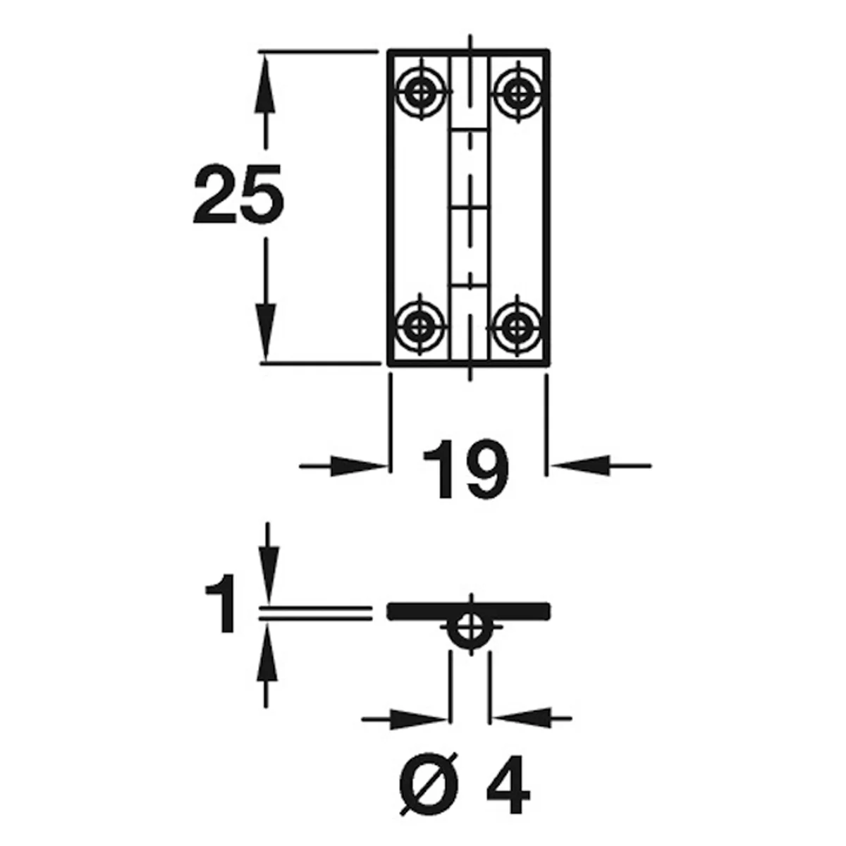 BUTT HINGE 25x16 BRS BR/EB - Image 2