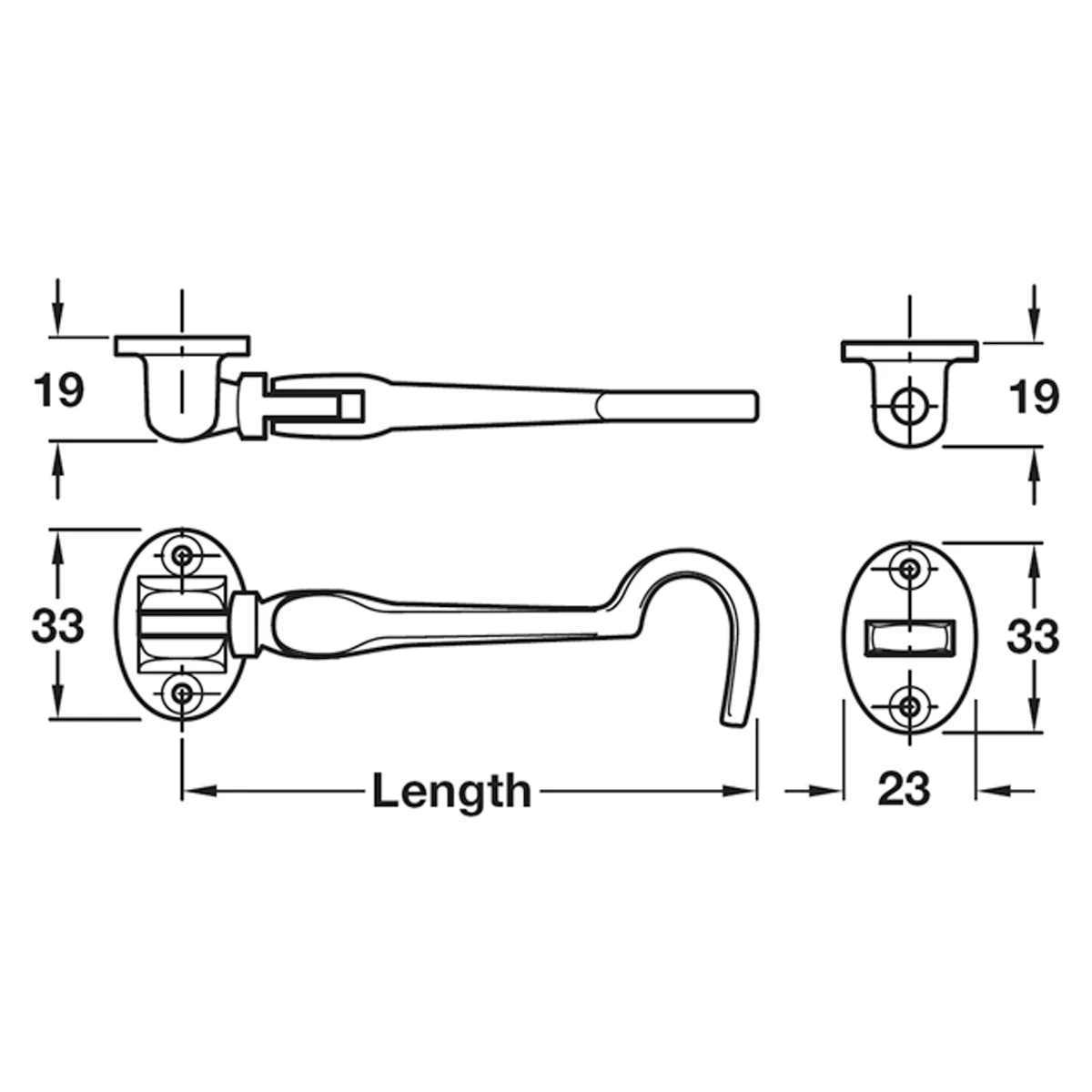 CABIN HOOK STD PATTERN 305 BRS/STD - Image 2