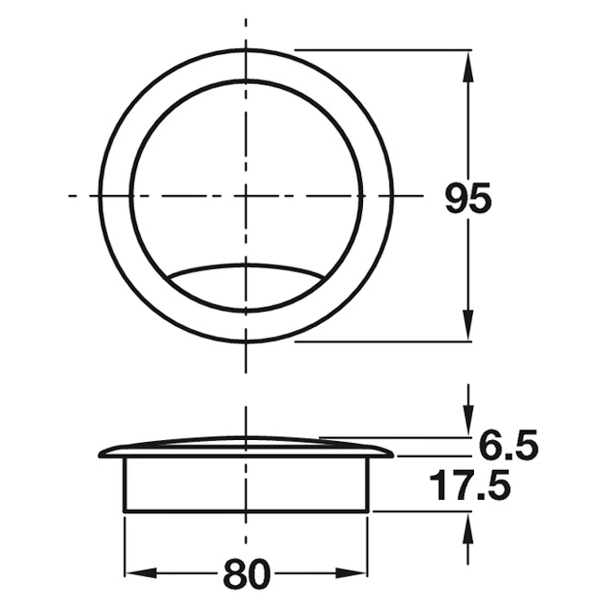 CABLE OUTLET SET D80x24 PL/SLV - Image 2