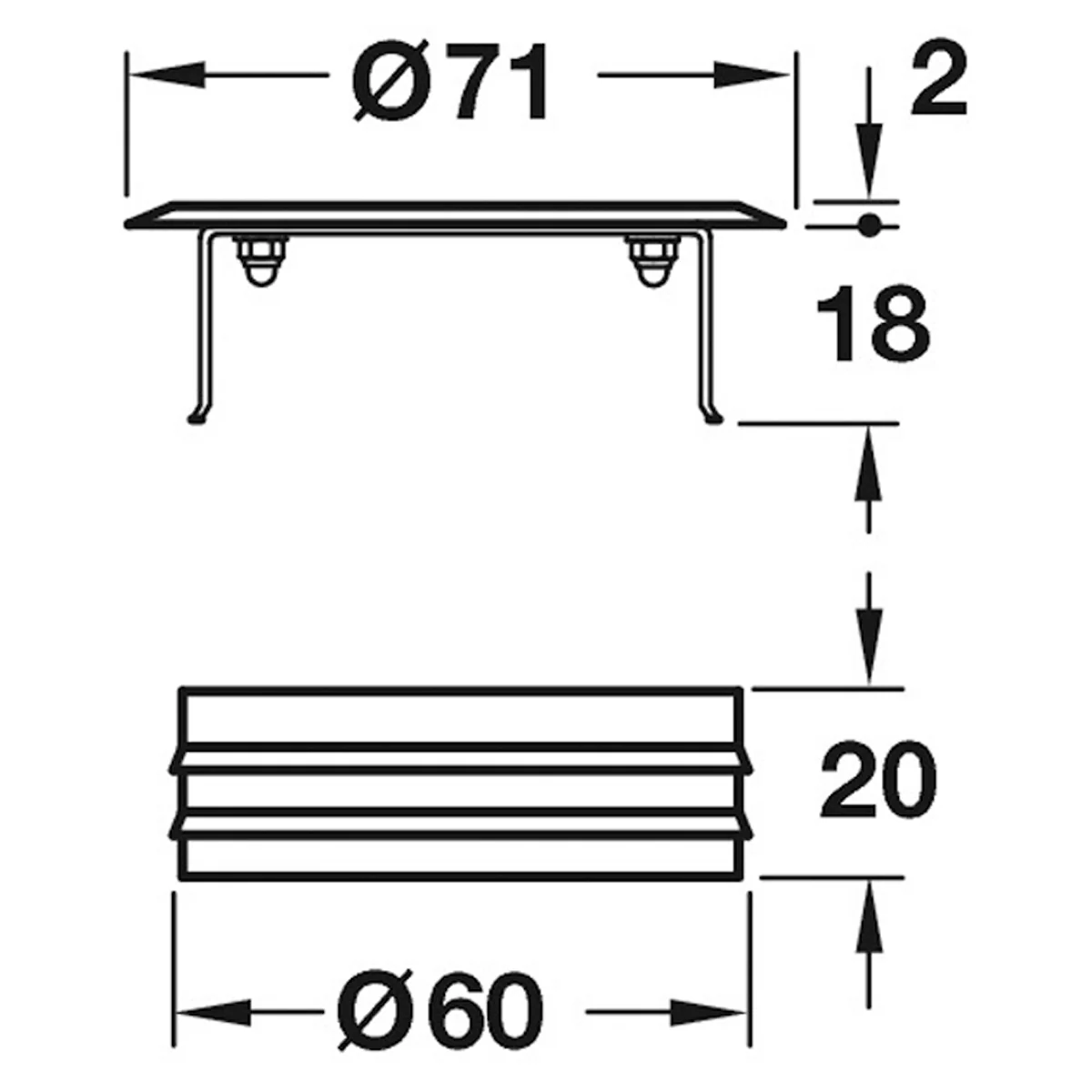 CABLE OUTLET SET PRESS D60x20 ST/ST - Image 2