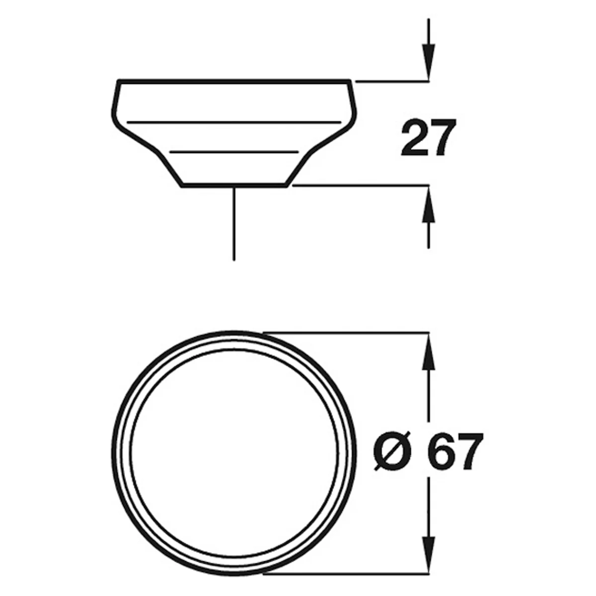 CADOGAN KNOB D67x27 WAL/LAQ - Image 2