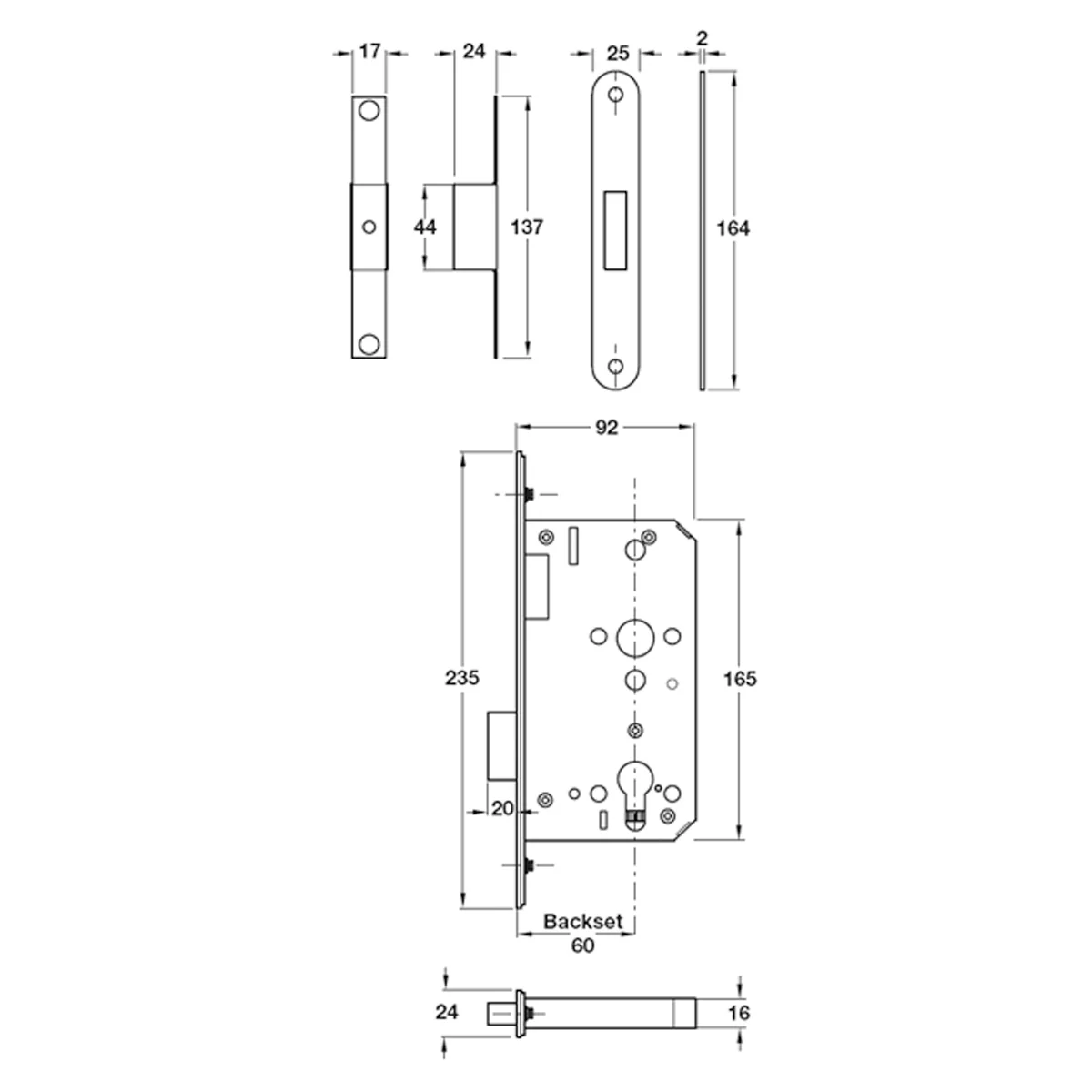 CALIBRE MORTICE DEADLOCK GST/SAT - Image 2