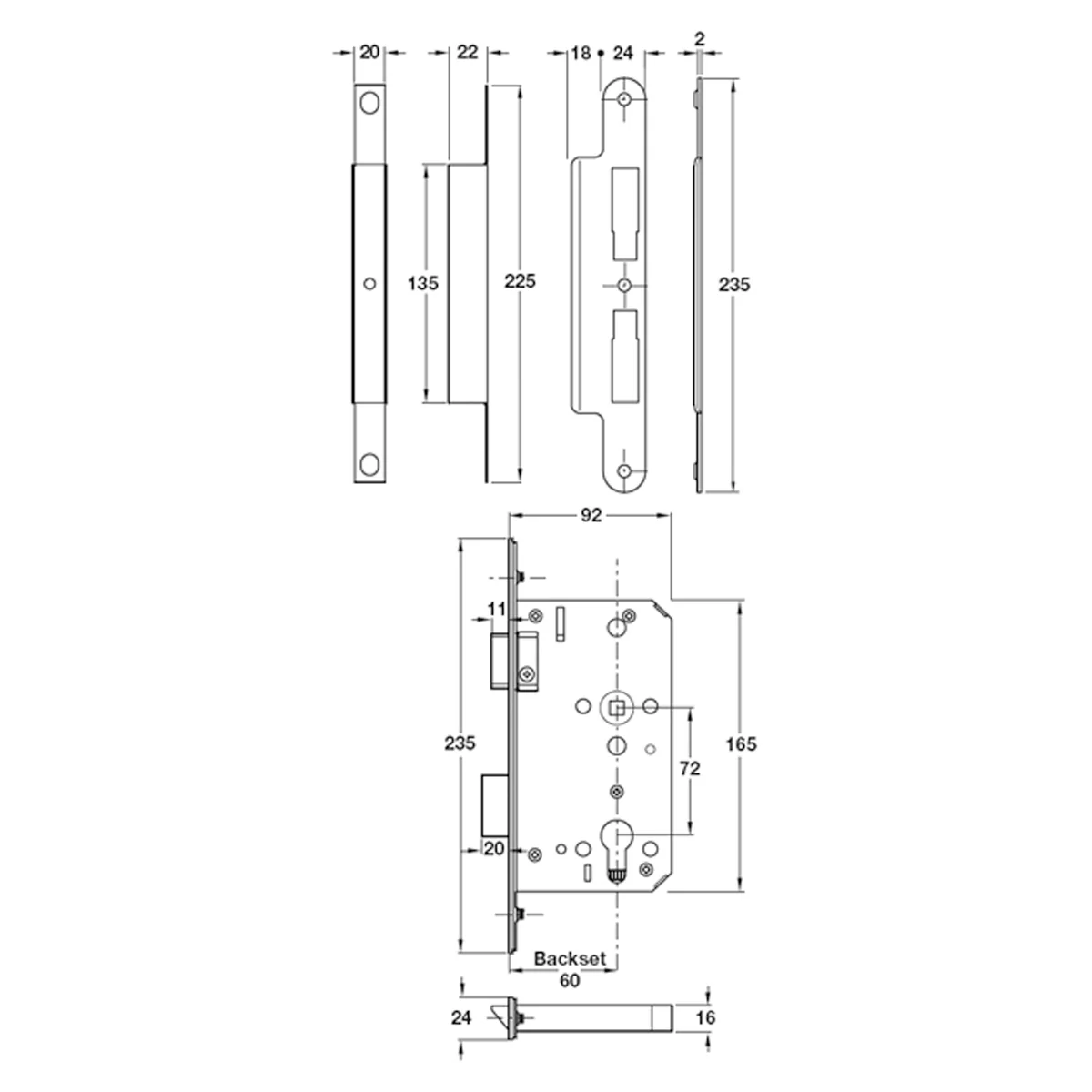 CALIBRE MORTICE SASHLOCK GST/SAT - Image 2