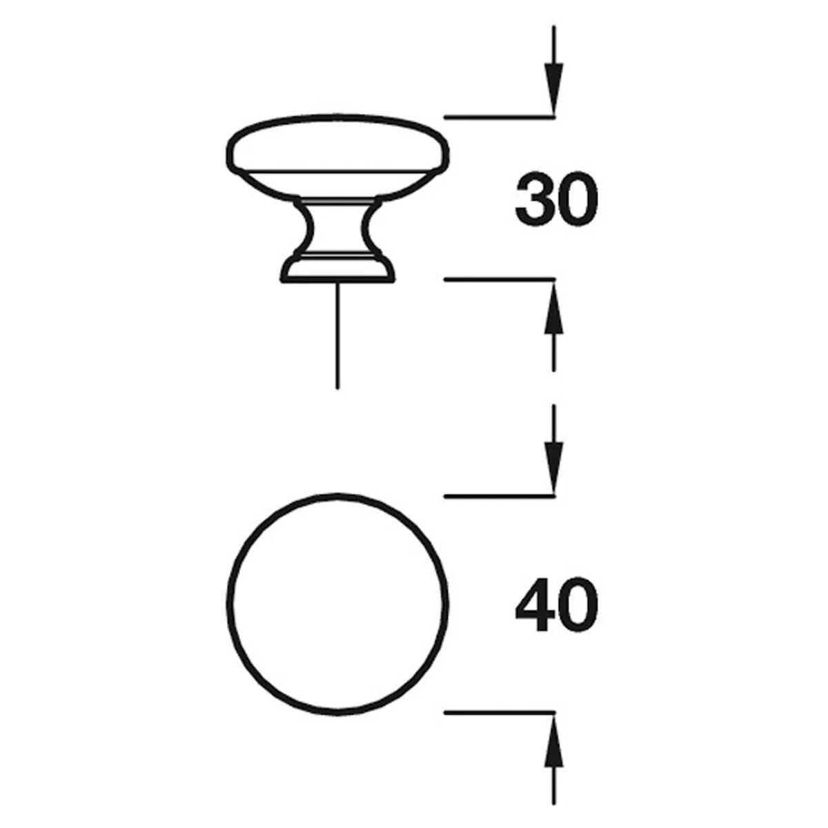 CARTON KNOB D40x30 BRS/ABR - Image 2
