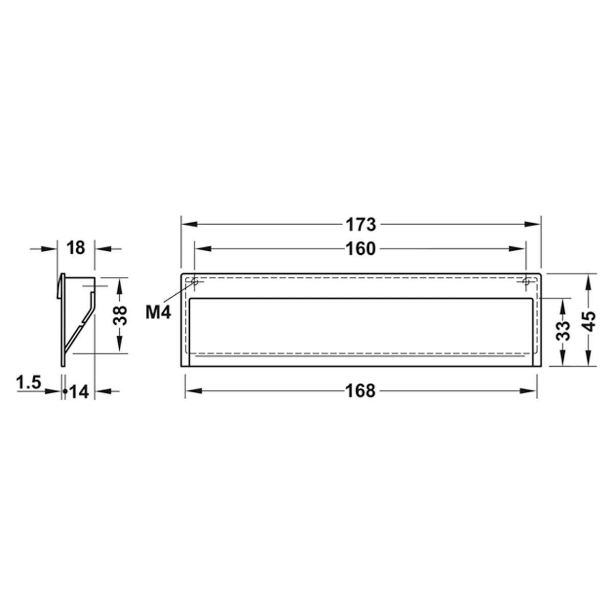 CAVENDISH INSET HANDLE 160HC ZA/BNI - Image 2