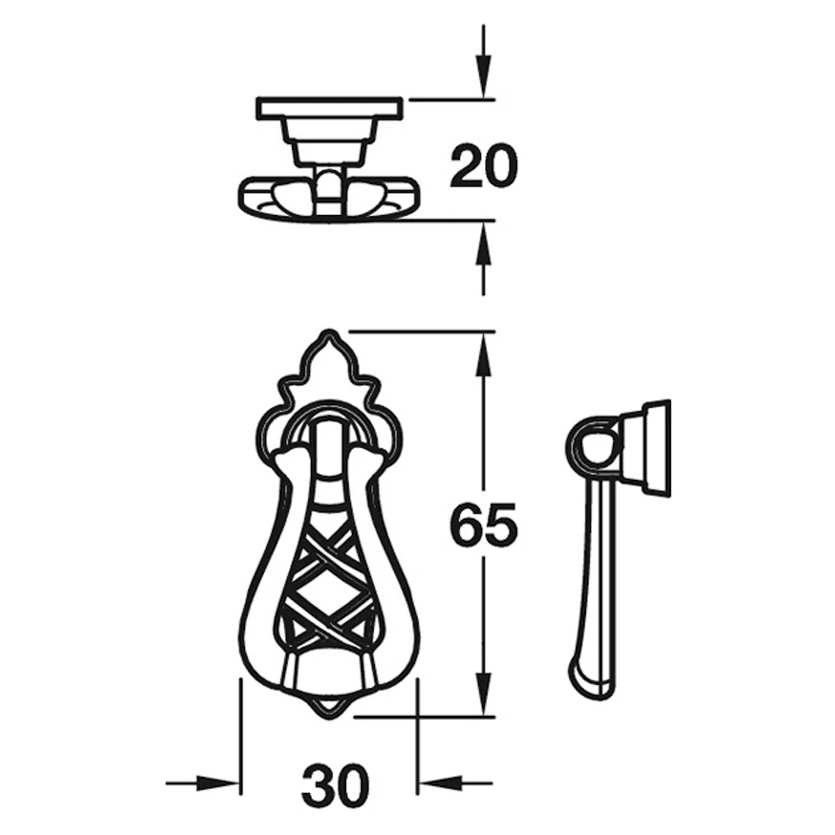 CAXTON DROP HANDLE+BP ZA/BZBR - Image 2