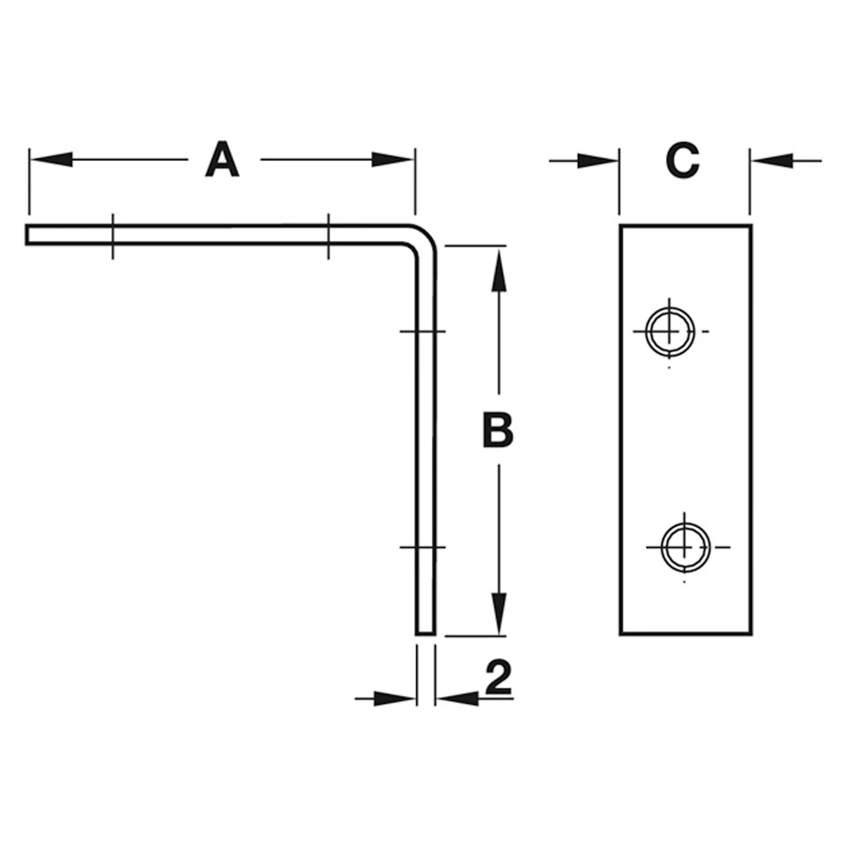 CHAIR BRACKET 80x80x18 BGLV x100 - Image 2