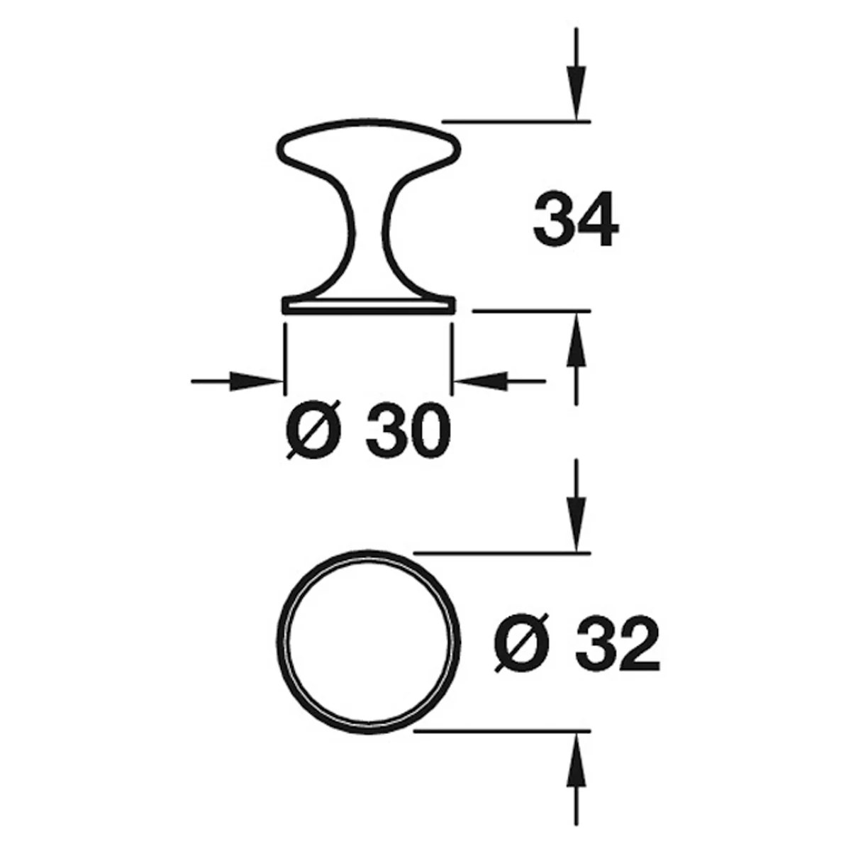 CHLOEU KNOB D32x34 BRS/PNI - Image 2