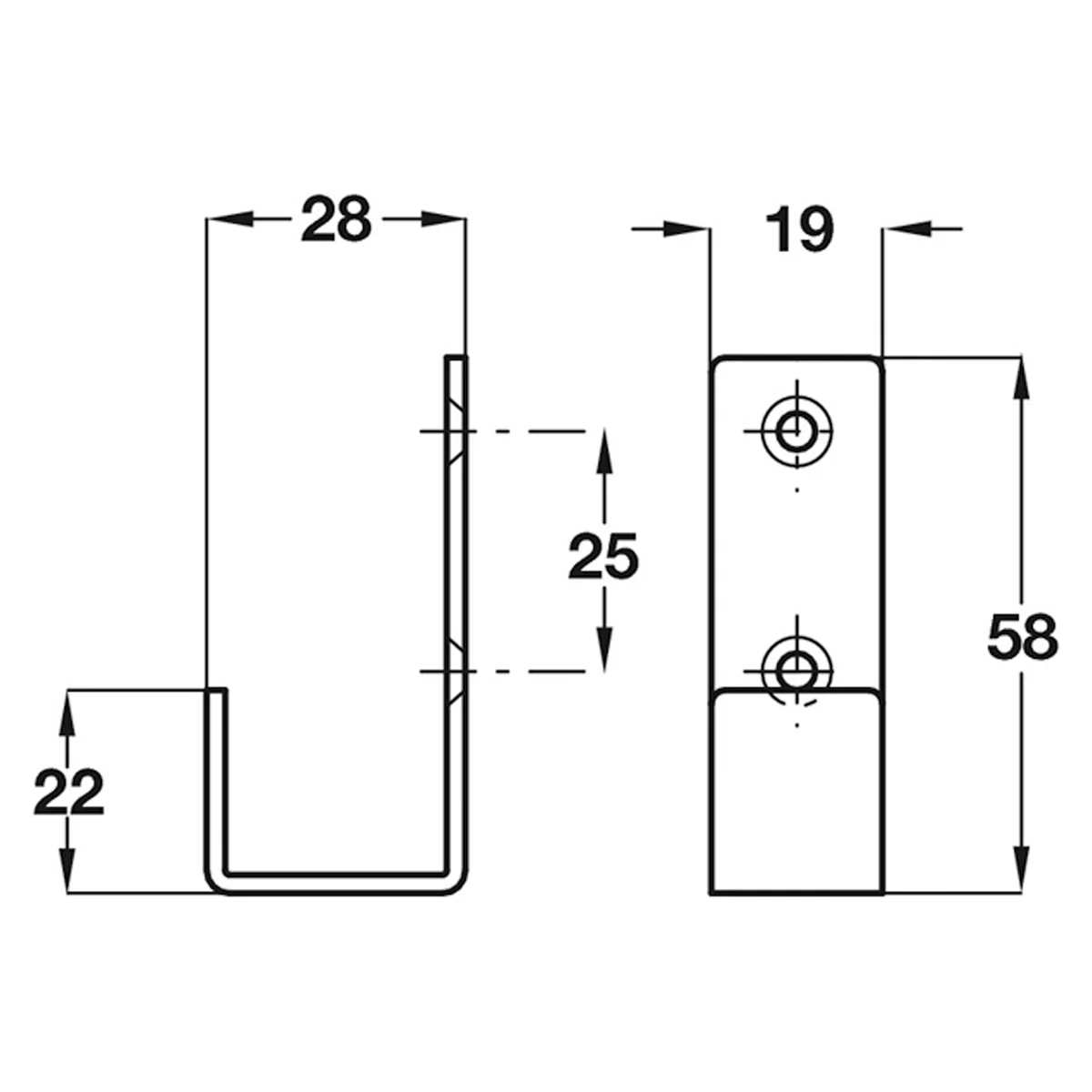 COAT HOOK 19x58x28 SSS - Image 2