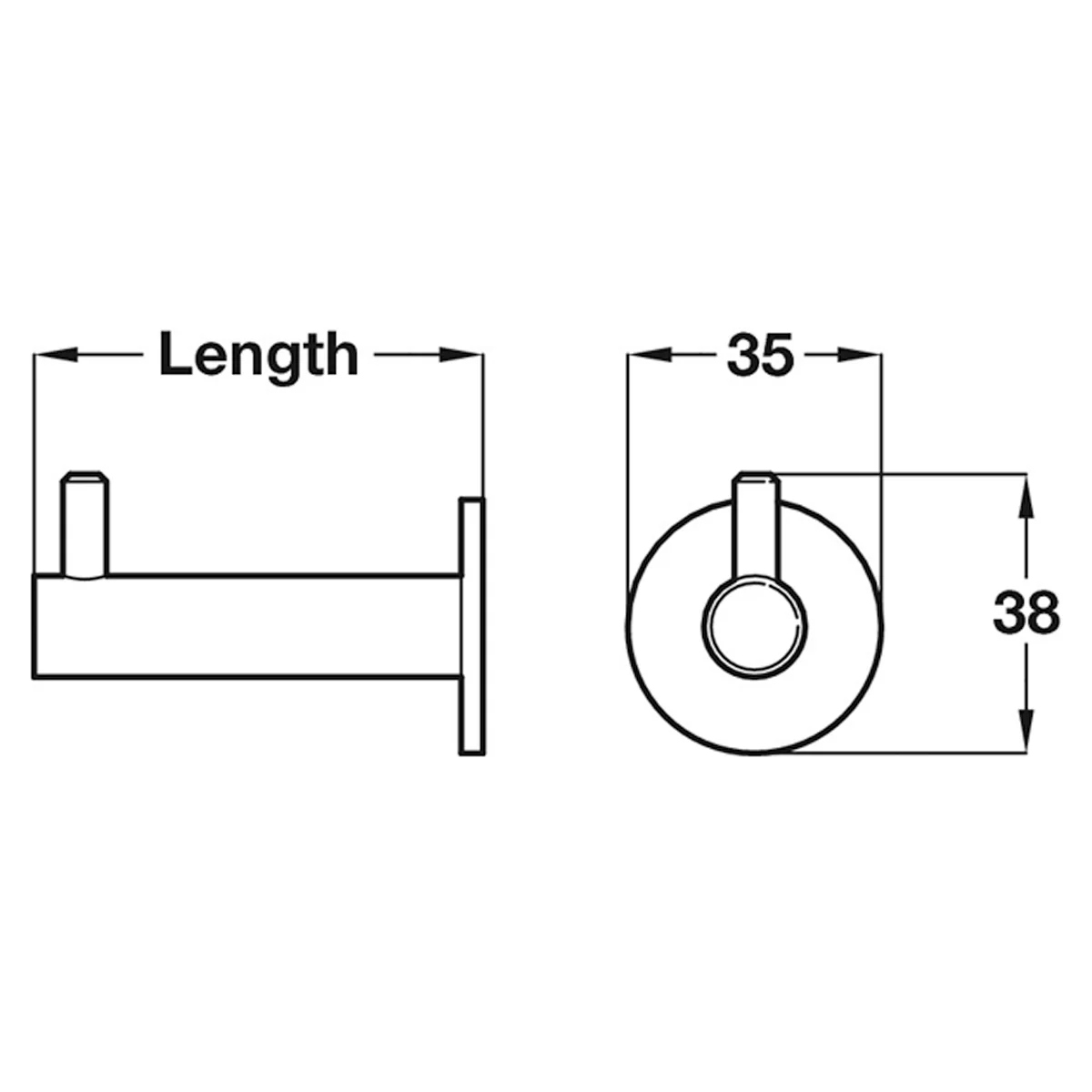 COAT HOOK 62x35x38 BSS - Image 2