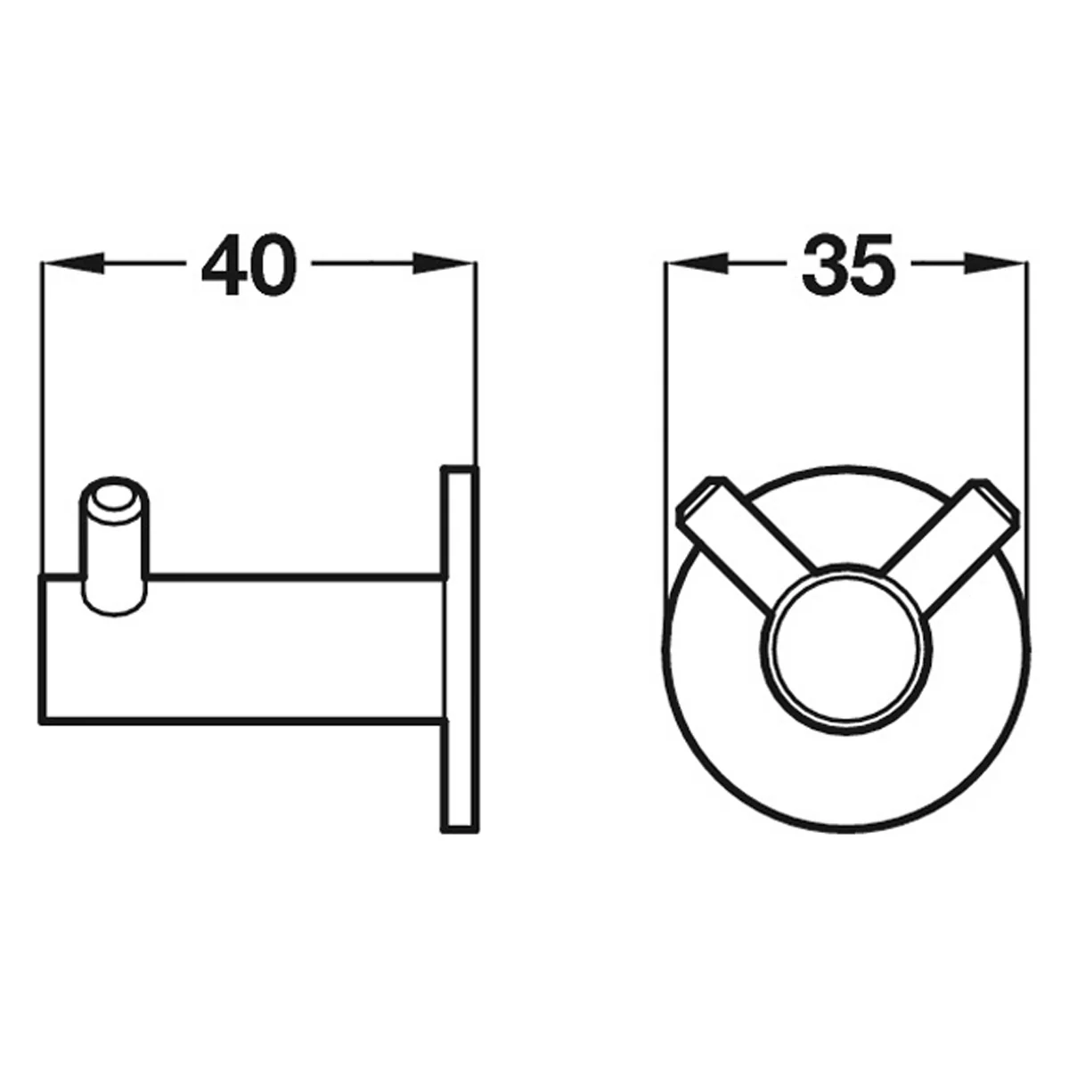 COAT HOOK D35x40 BSS - Image 2