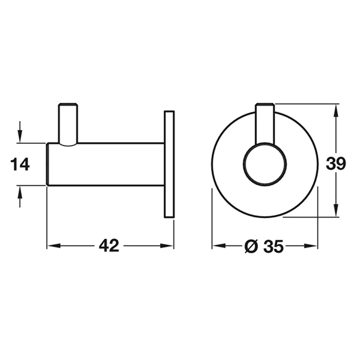 COAT HOOK D45x38 SSS - Image 2