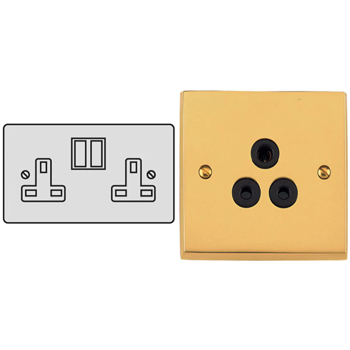 CON S/SOCKET 13A DBL VIC/BLK