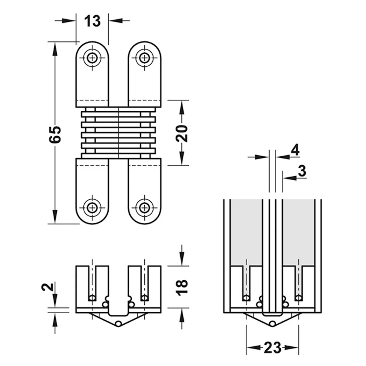 CONCEALED HINGE 180deg 19-21 ST/BP - Image 2