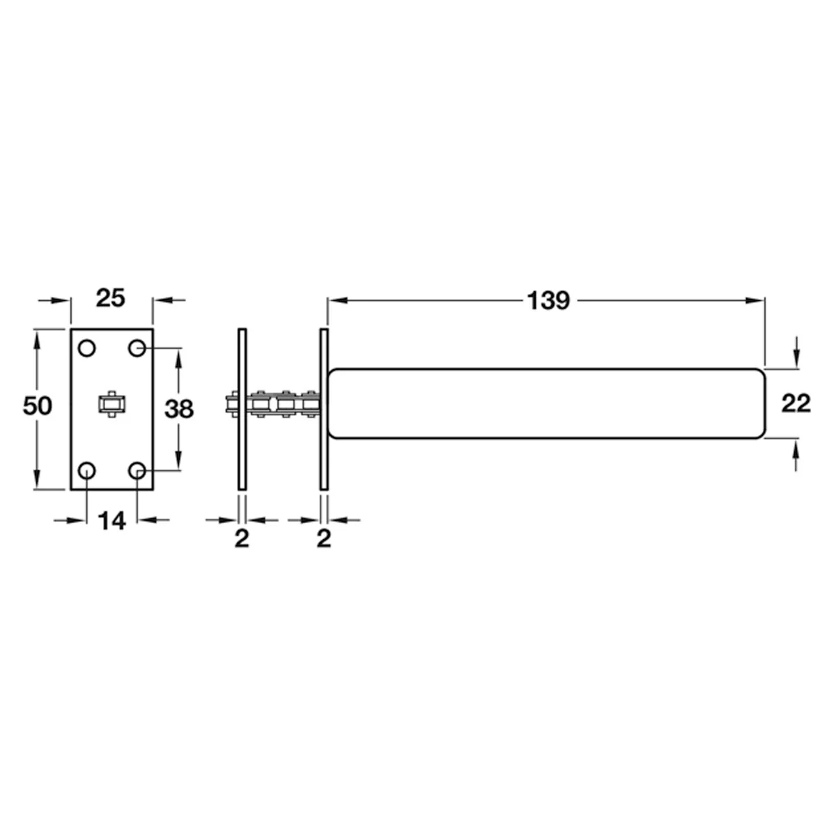 CONCEALED JAMB DOORCLOSER SQU ST/EB - Image 2