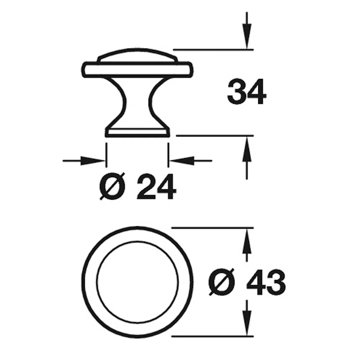 CONSTANCE KNOB D43x34 ZA/PCP - Image 2