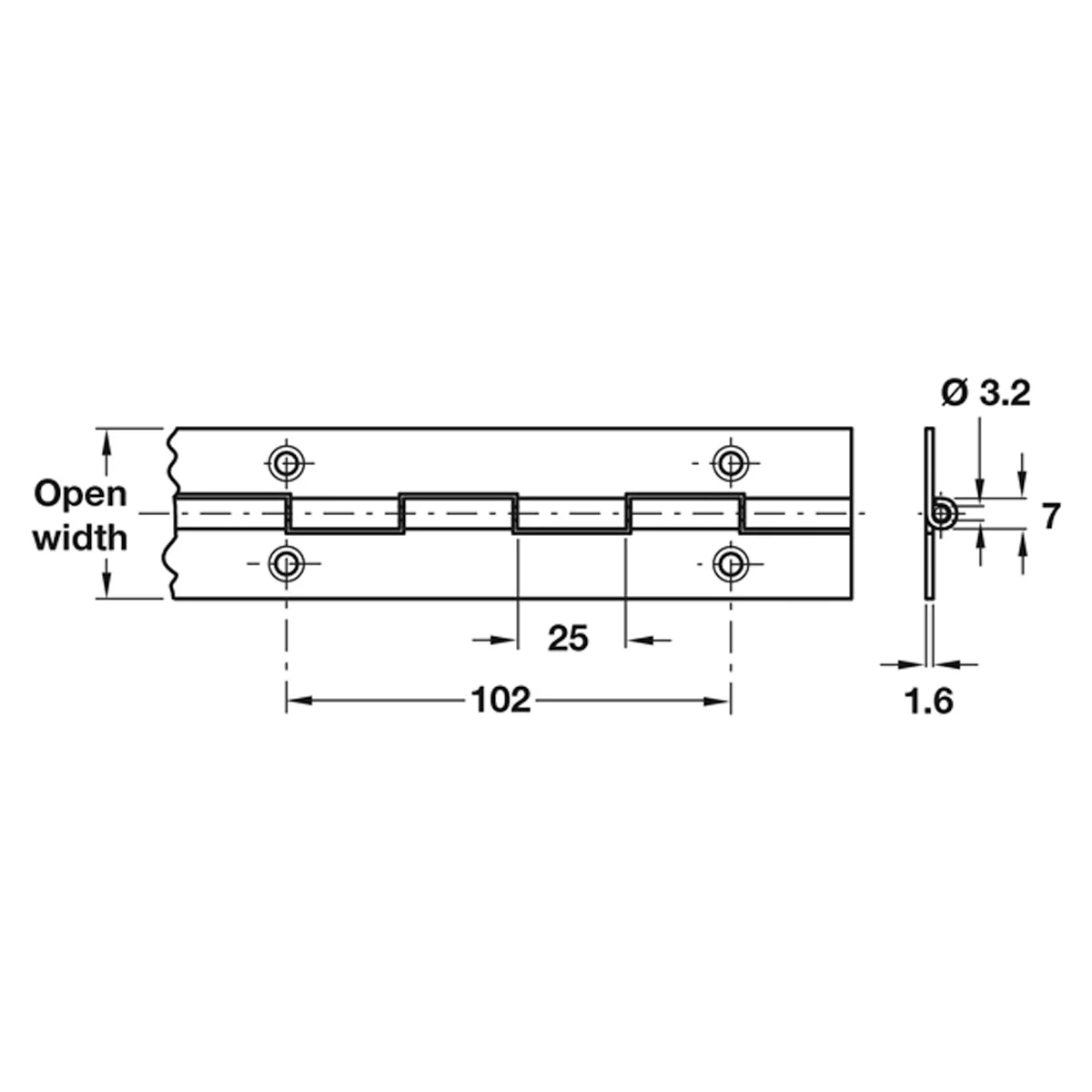 CONTINUOUS HINGE 1834x51 ST/ST - Image 2