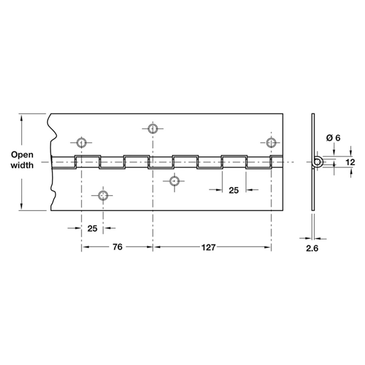 CONTINUOUS HINGE 2134x101.6 ST/ST - Image 2