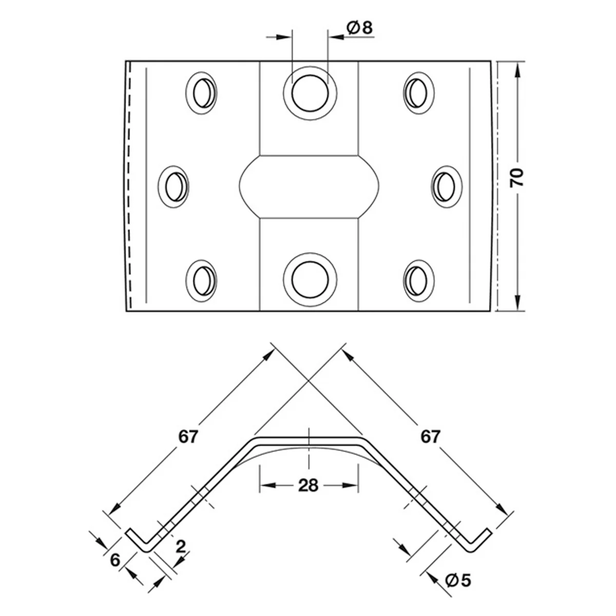 CORNER BRACE 67x67x70 ST/GALV - Image 2