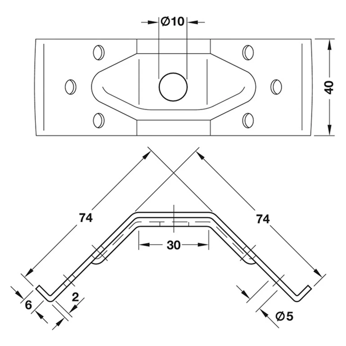 CORNER BRACE 74x74x40 ST/GALV - Image 2