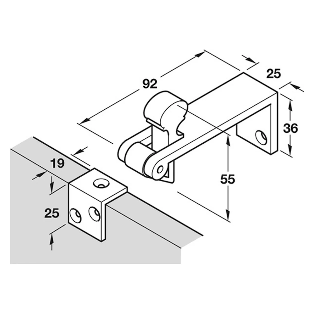 COUNTERFLAP CATCH 92x25x36 BRS/POL - Image 2