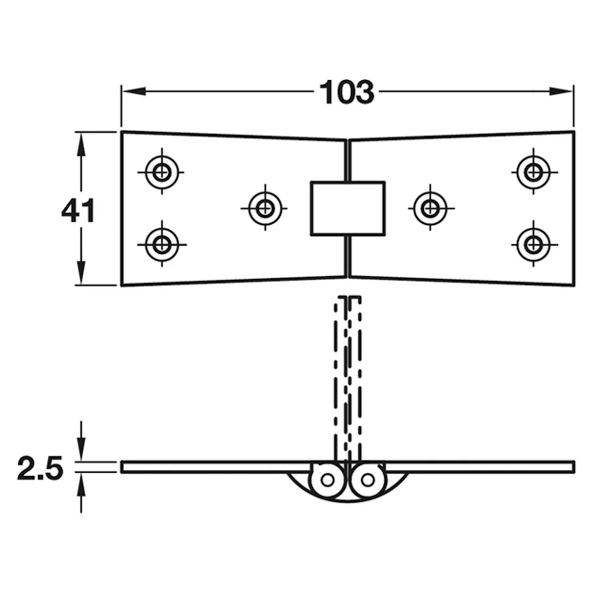 COUNTERFLAP HINGE 100x32 BRS/SCP - Image 2