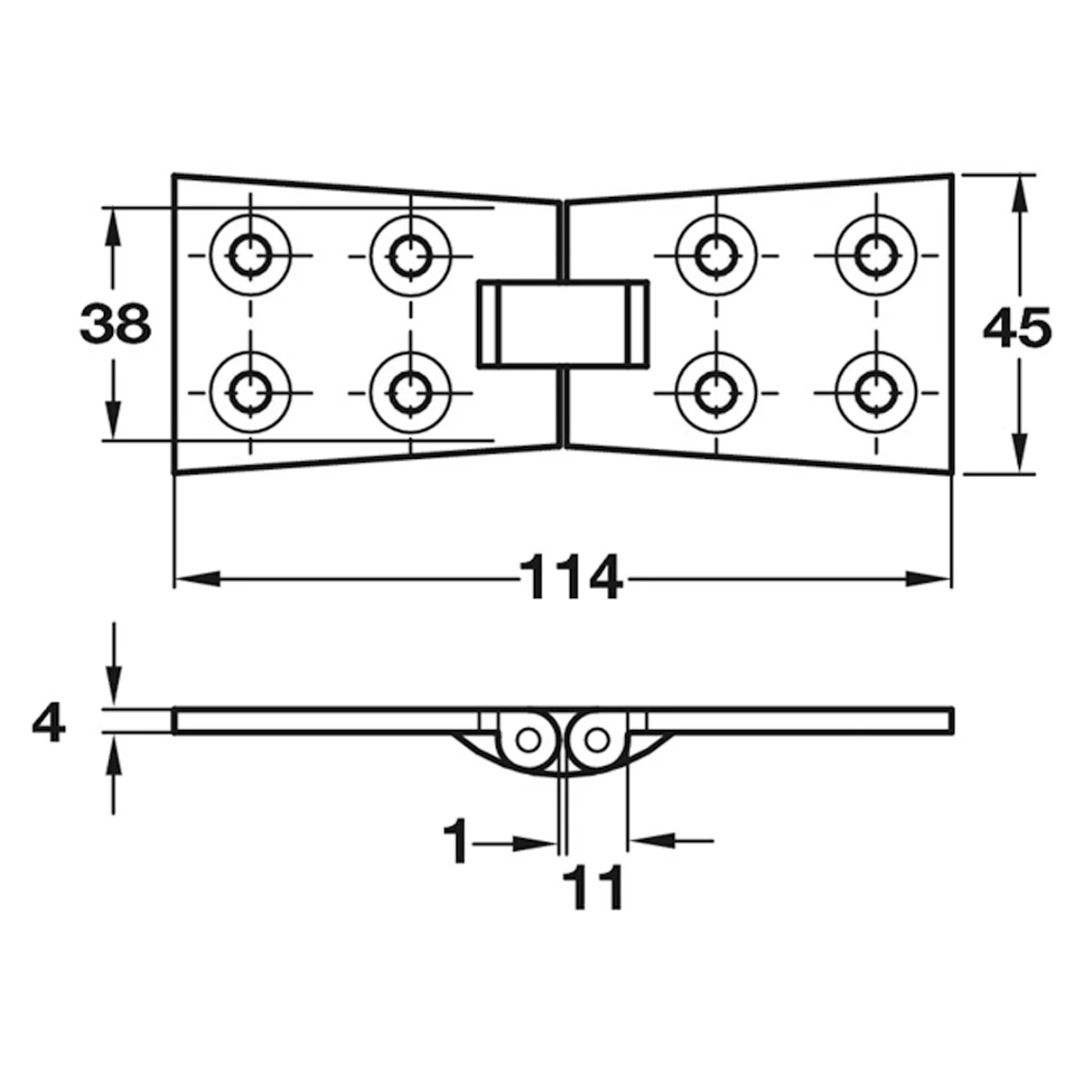 COUNTERFLAP HINGE 114x45 BRS/ABZ - Image 2