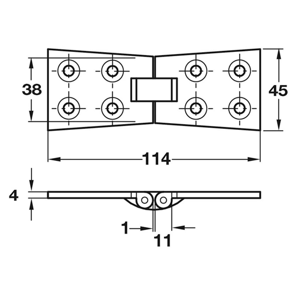 COUNTERFLAP HINGE 114x45 BRS/SCP - Image 2
