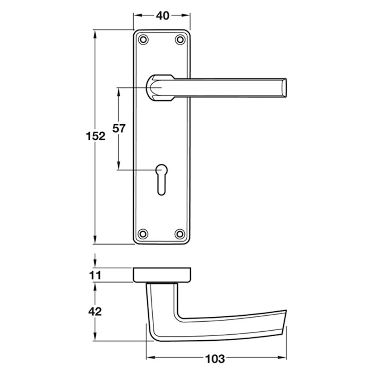 CRANSLEY LEVER HANDLE BATH 152x40 SAA - Image 2