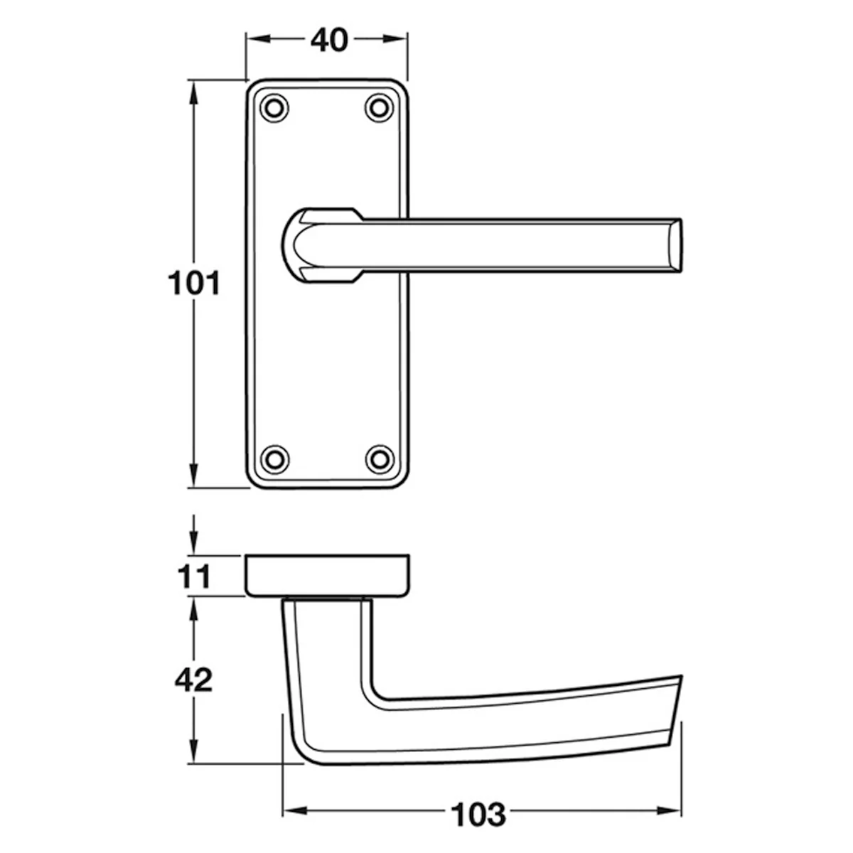 CRANSLEY LEVER HANDLE LATCH 101x40 SAA - Image 2