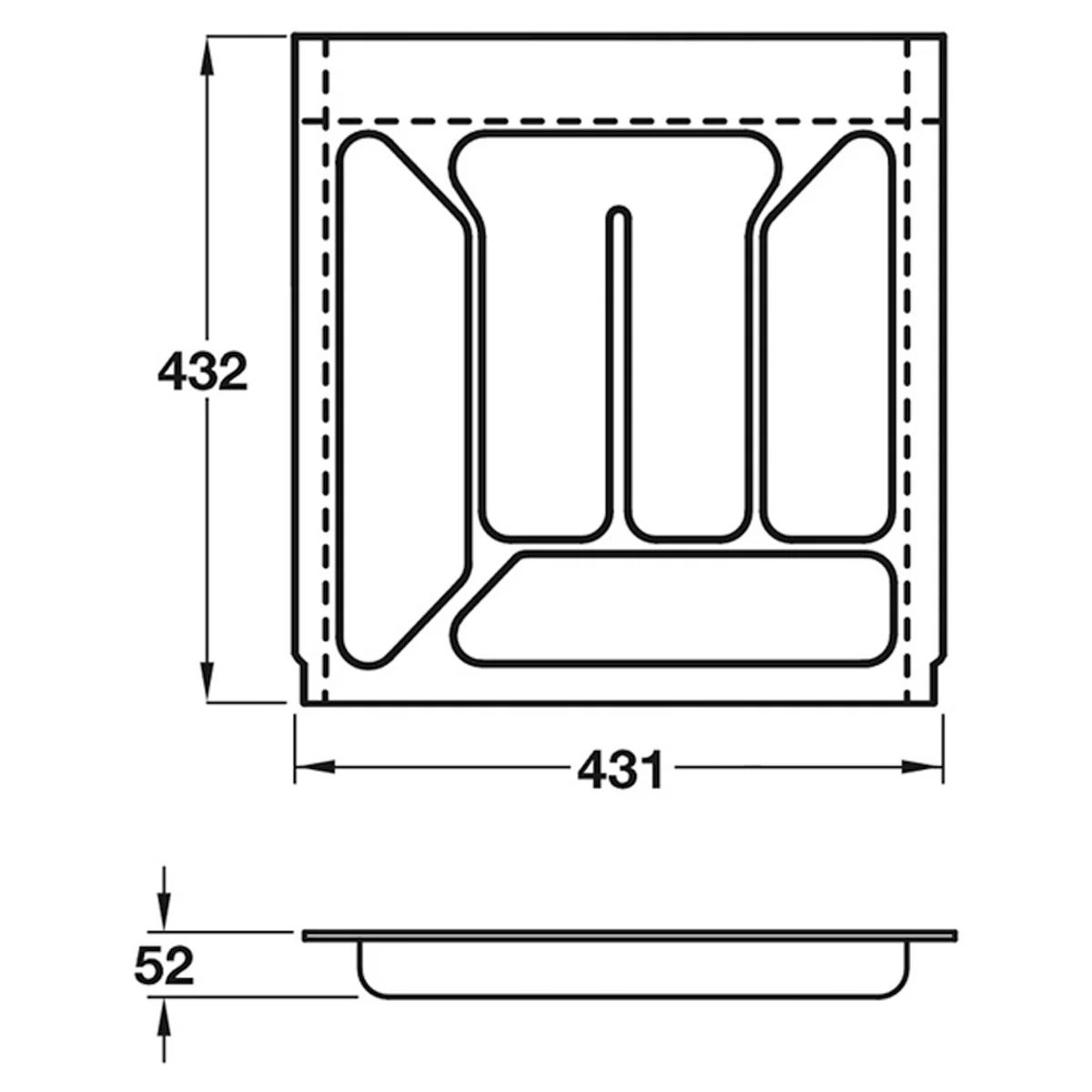 CUTLERY INSERT 431x432x52 PL/WHI - Image 2